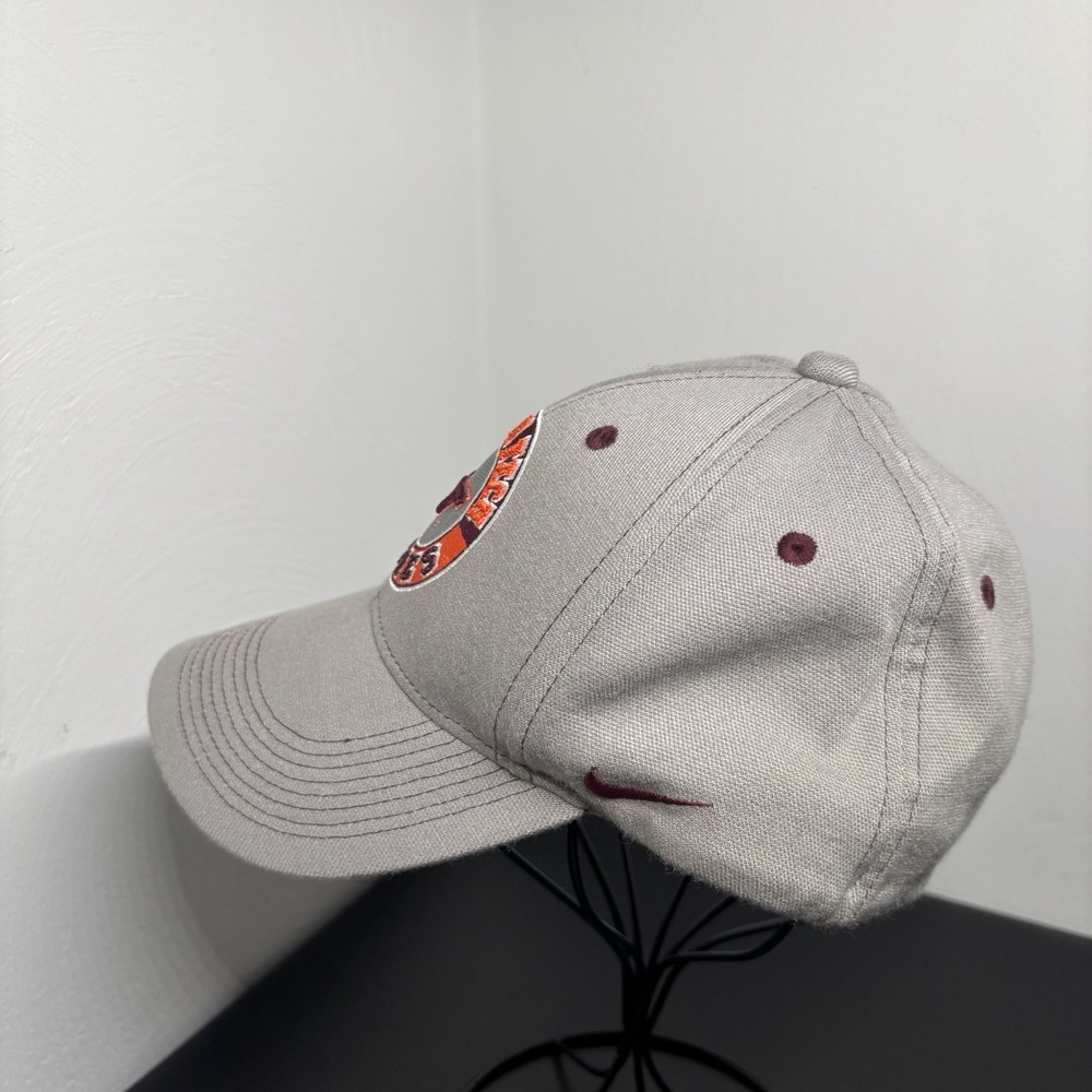 Virginia Tech Nike Hat Swoosh Flex Baseball Cap Gray Hokies Maroon Orange VT - Picture 3 of 7
